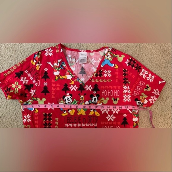 Disney Minnie Mouse Red Scrub Top-Women’s Size XS-100% Cotton-Shirt-Daisy - Picture 5 of 11
